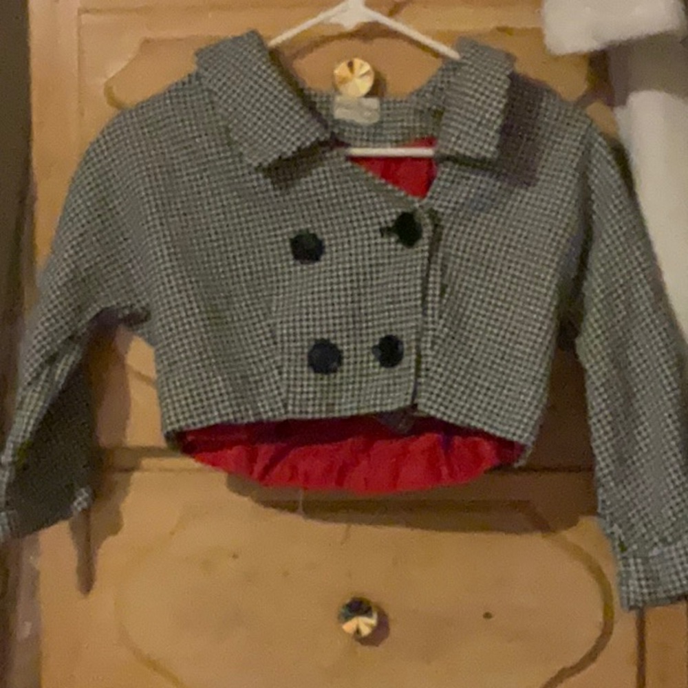 Black checkered over coat